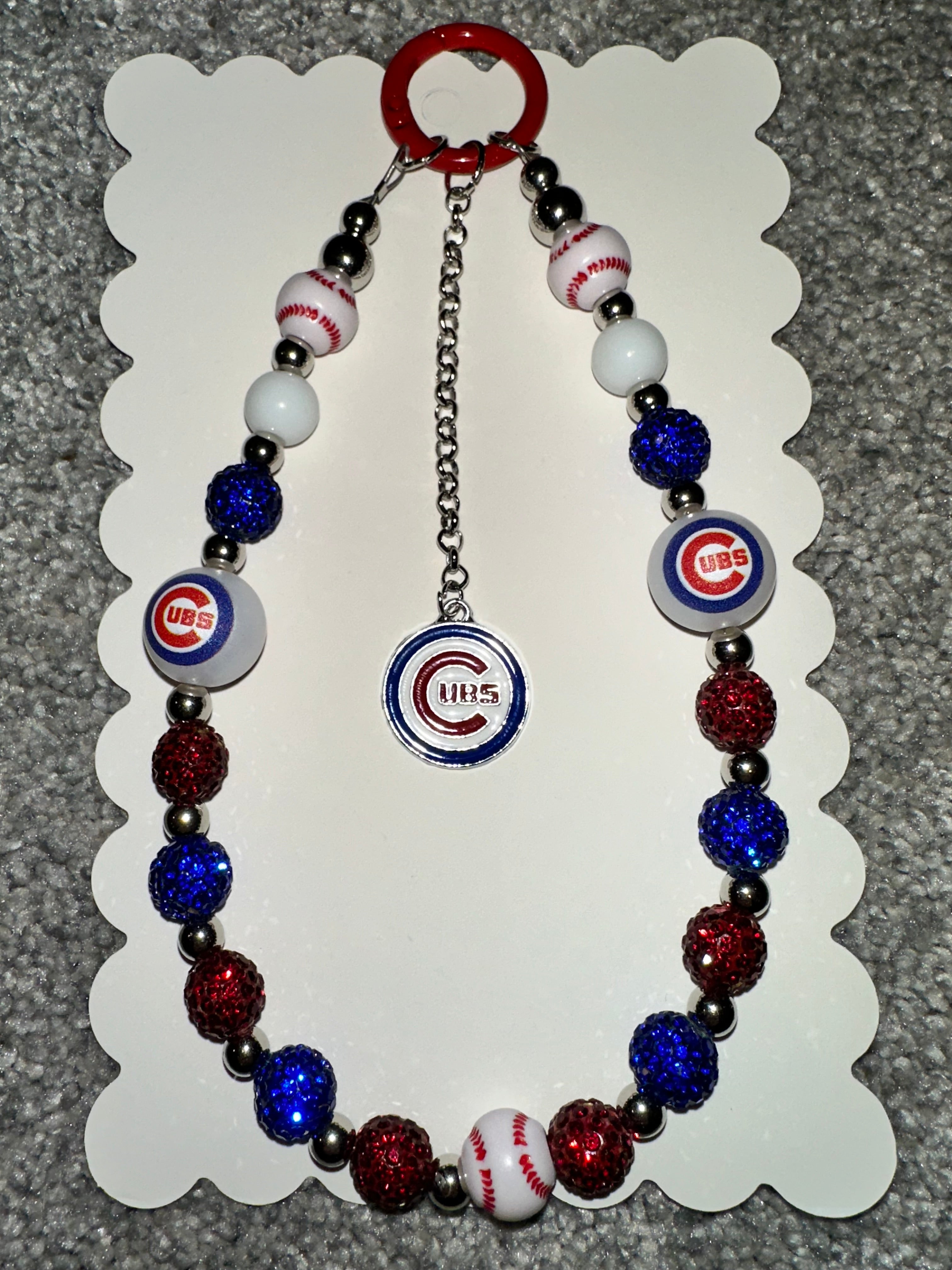 Sports Team Bling Keychain Chicago Cubs
