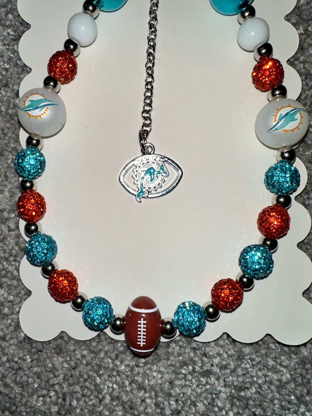 Sports Team Bling Keychain / Phone chain Dolphins