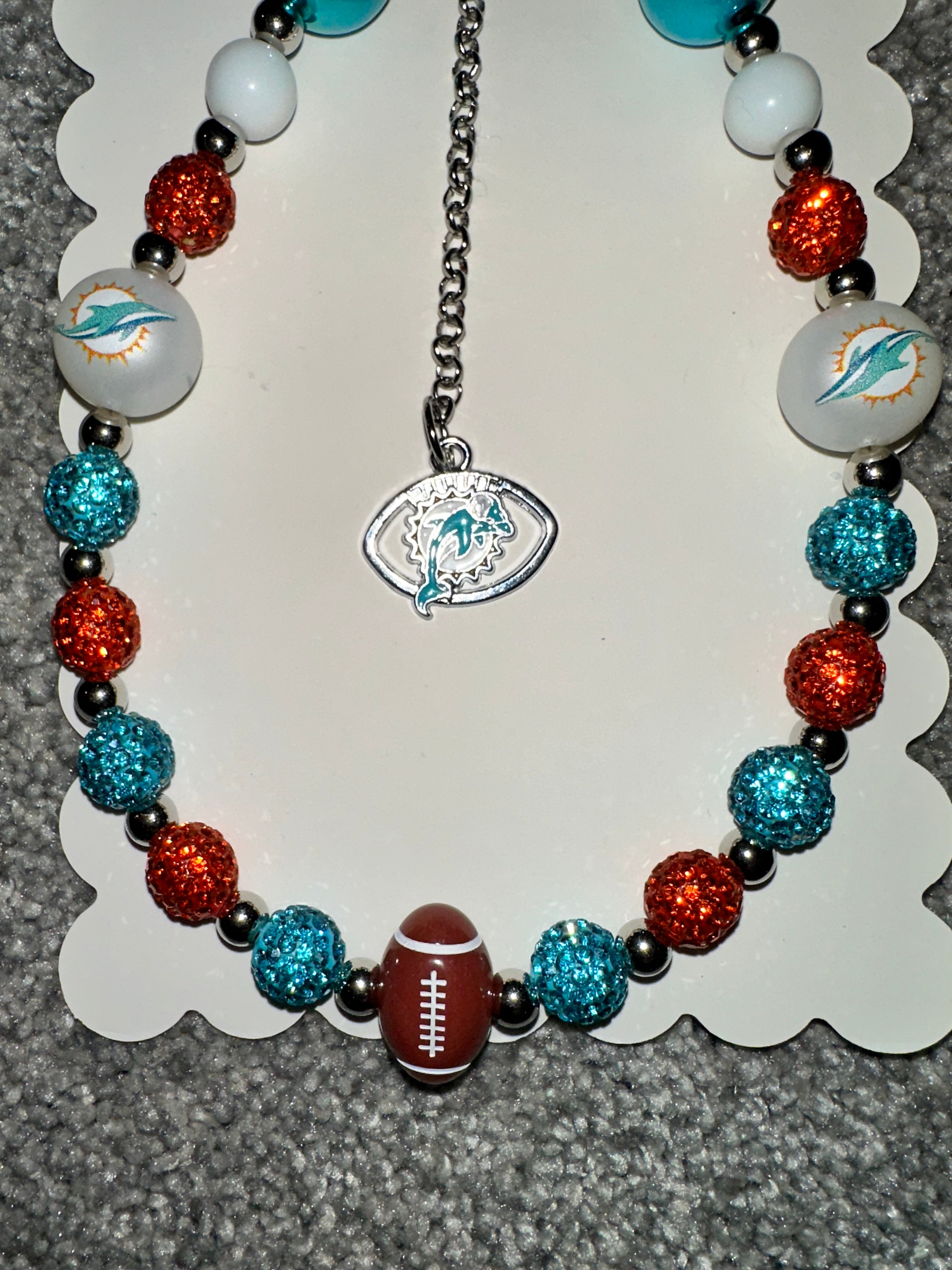 Sports Team Bling Keychain / Phone chain Dolphins