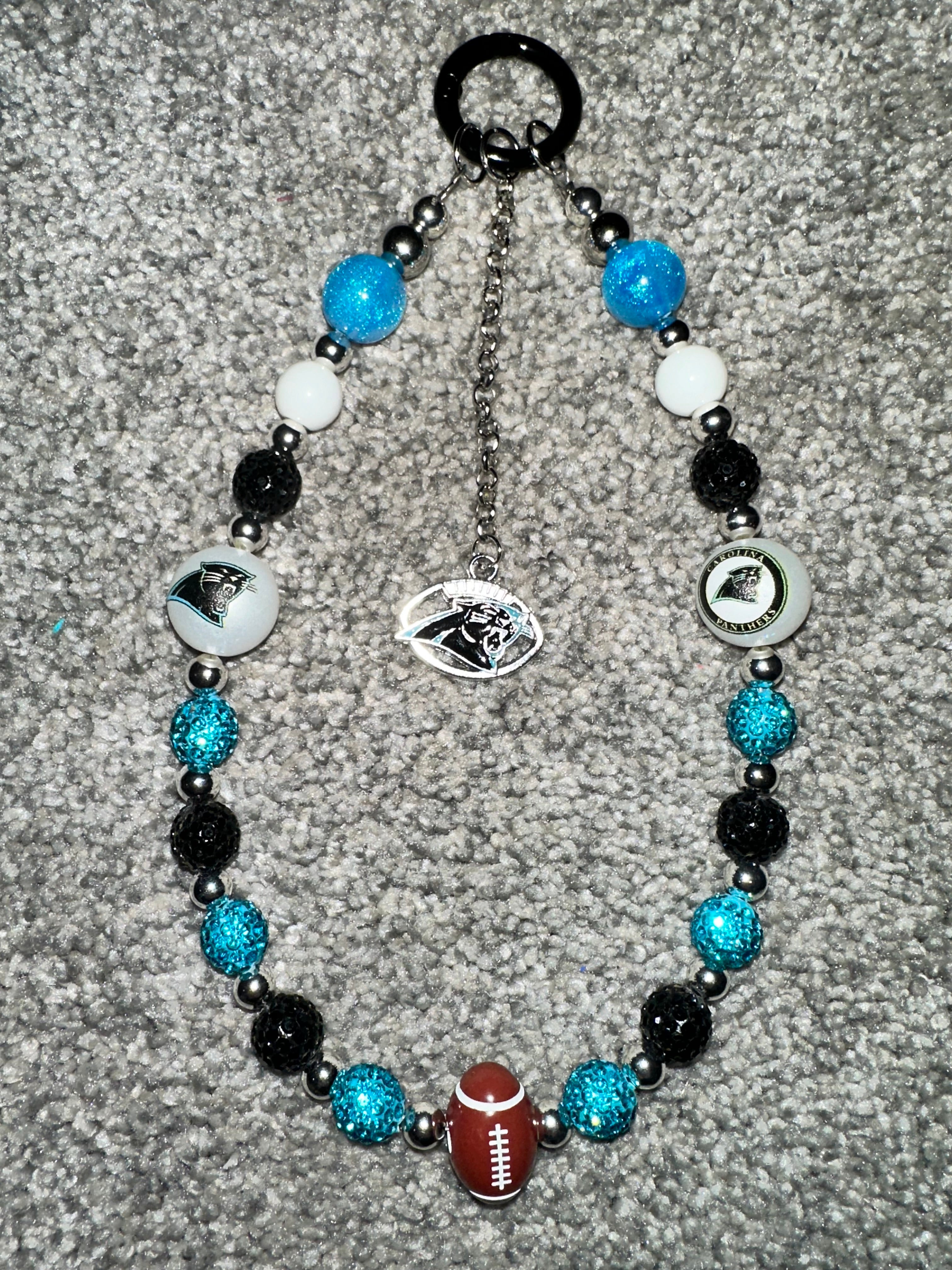Sports Team Bling Keychain / Phone chain Panthers