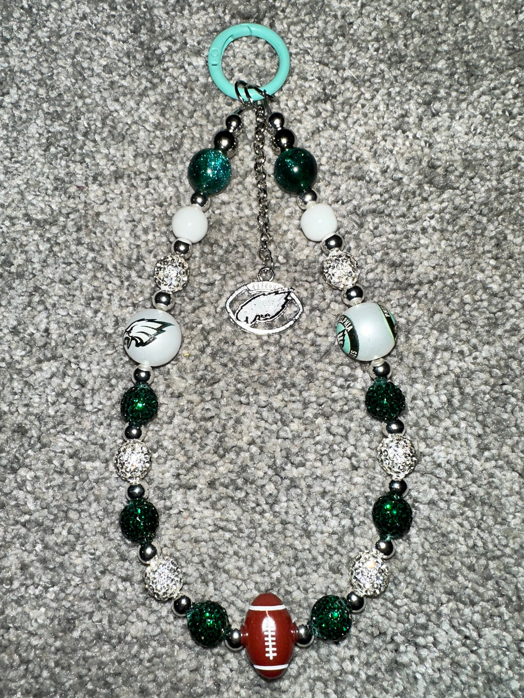 Sports Team Bling Keychain / phone chain Eagles