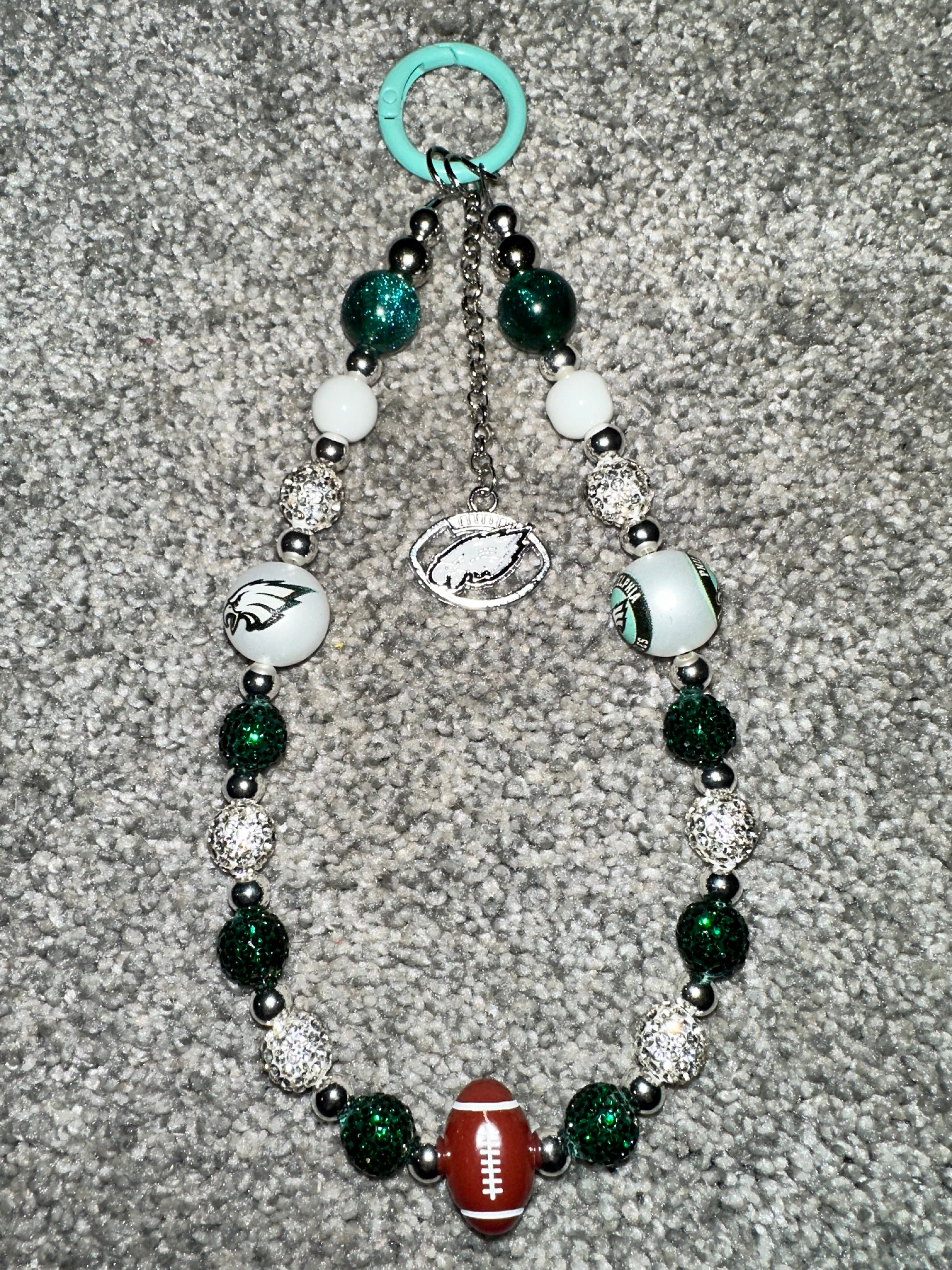 Sports Team Bling Keychain / phone chain Eagles